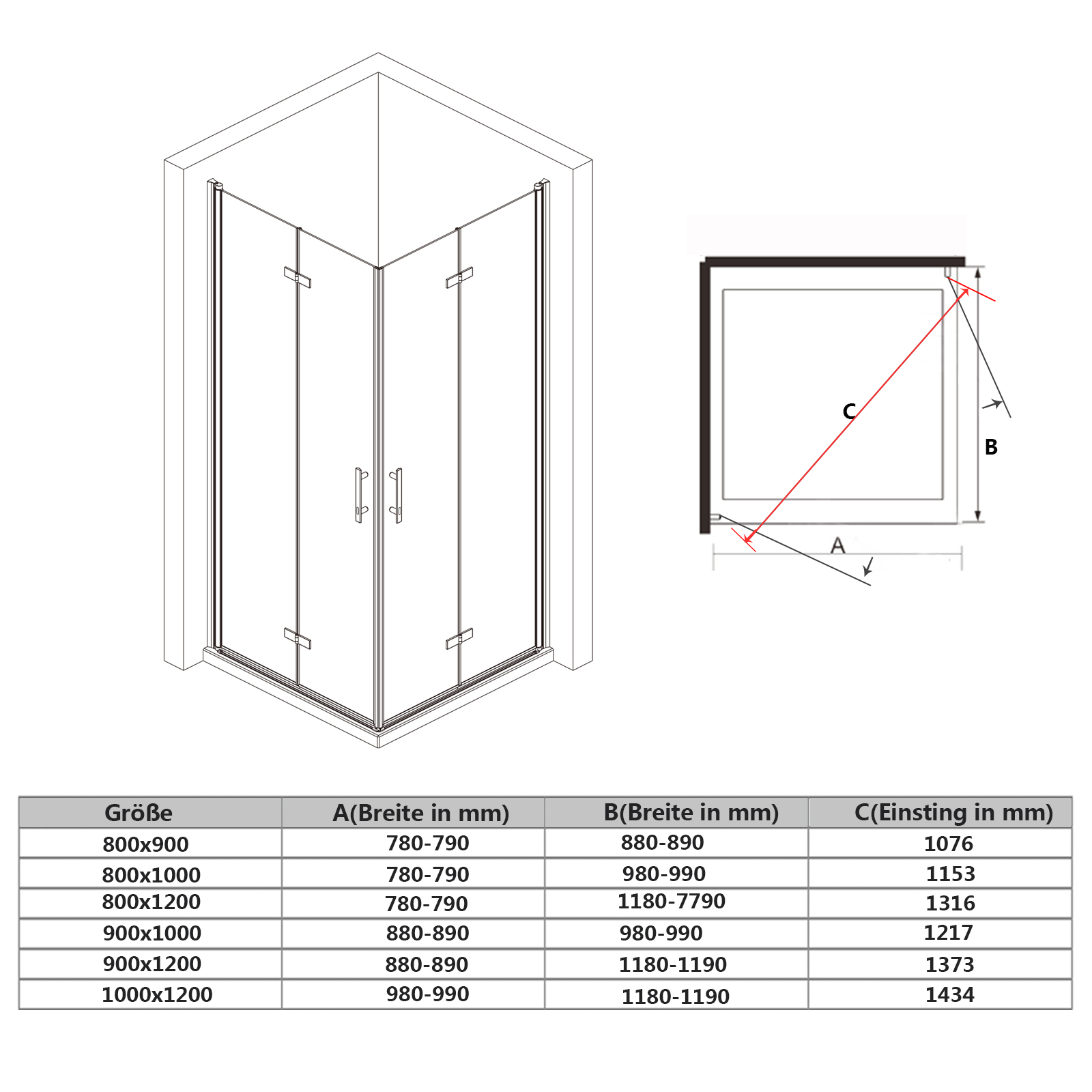 Dusche Eckeinstieg Montageanleitung : Stangengriff aus Edelstahl Einscheiben-Sicherheitsglas (ESG) 6mm Mit Dusche Eckeinstieg Montageanleitung : Stangengriff aus Edelstahl Einscheiben-Sicherheitsglas (ESG) 6mm Mit