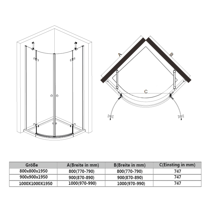 Dusche Eckeinstieg Montageanleitung : Radius 550mm Stangengriff Aus Edelstahl Haltestange Aus Hochwertiger Dusche Eckeinstieg Montageanleitung : Radius 550mm Stangengriff aus Edelstahl Haltestange aus hochwertiger