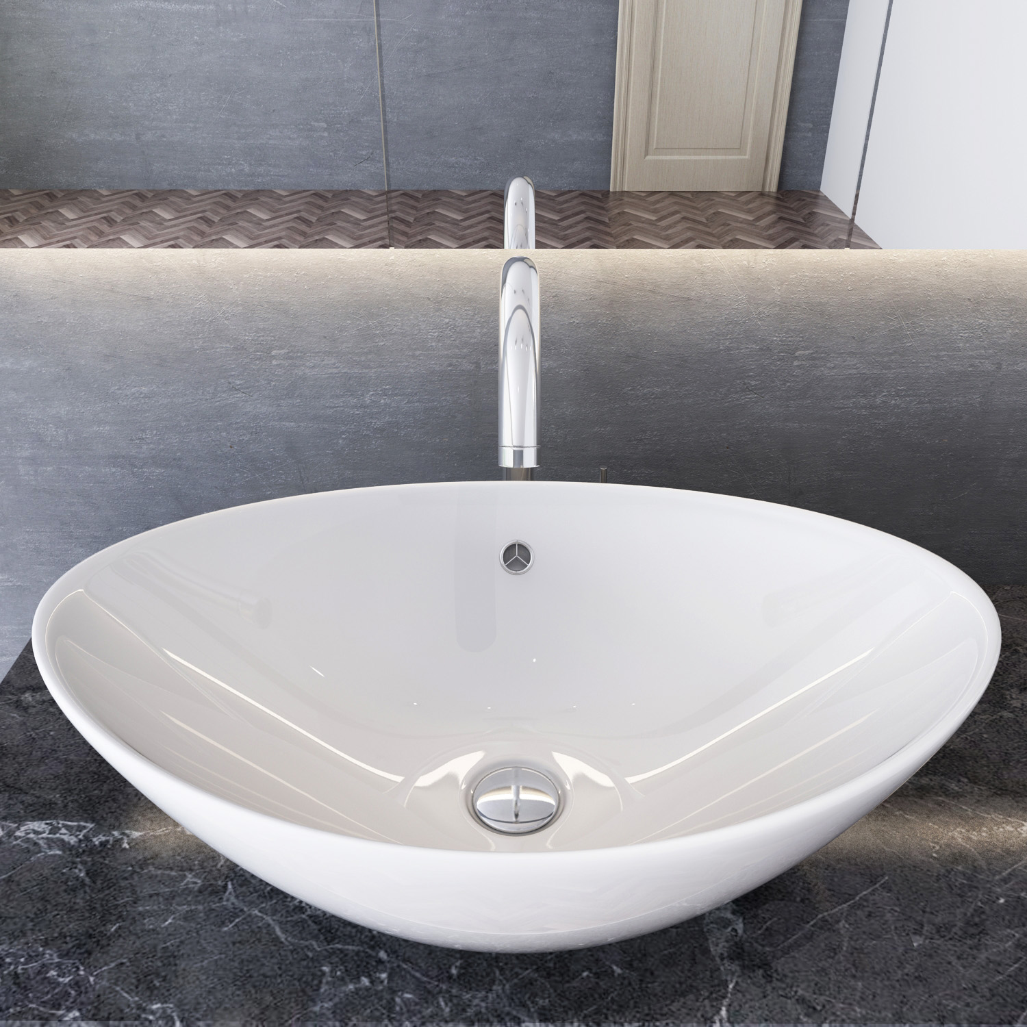 Waschbecken Keramik Aufsatzwaschbecken Waschschüssel Waschschale